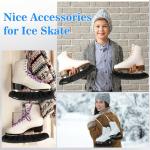 Ice Skate Blade Covers with Thickened Widened Bottom 2-PCS, 1.97IN Wide Cut-Resistant Nylon and Double-Layer Polar Fleece Blades Guards for Hockey Skates & Figure Skates & Ice Skates & Speed Skates,XS