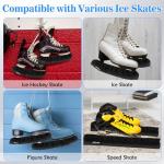 Ice Skate Blade Covers with Thickened Widened Bottom 2-PCS, 1.97IN Wide Cut-Resistant Nylon and Double-Layer Polar Fleece Blades Guards for Hockey Skates & Figure Skates & Ice Skates & Speed Skates,XS