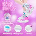 SMOOJOY Adjustable Kids Ice Skates for Girls Boys Comfortable, Smooth Blades Pink Snow Hockey Ice Skating Shoes for Outdoor Indoor Rink, Perfect for Beginner Winter Sports Ages 5-8