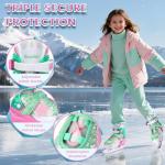 Snowflake Adjustable Ice Skates for Girls, Kids Ice Skating Shoes for Toddlers Youths, Beginner Ice Hockey Skates for Outdoor and Rink, Warm, Comfortable Lining and Reinforced Ankle Support, Pink