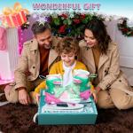 Snowflake Adjustable Ice Skates for Girls, Kids Ice Skating Shoes for Toddlers Youths, Beginner Ice Hockey Skates for Outdoor and Rink, Warm, Comfortable Lining and Reinforced Ankle Support, Pink