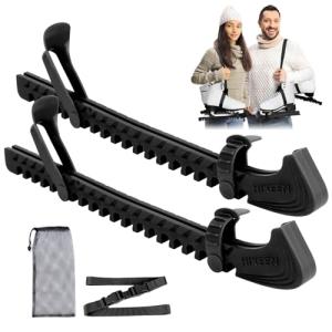 Hikeen Ice Skate Guards with Shoulder Straps,Enhanced Stability Ice Skate Blade Guards,Non-Slip Hockey Skate Blade Protector for Adult and Kids