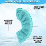 Chivao 4 Pcs Ice Skate Blade Covers Skate Guards Hockey Protector Skating Winter Ice Skates Covers Adult Men Women Boys Girls(Medium,Black, Light Blue)