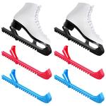 Yilloog 6 Pcs Hockey Skate Guard Ice Skate Blade Covers Hockey Blade Protectors with Adjustable Buckle for Kids Adults Guards(Black, Blue, Pink)