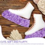 Gemscream Ice Skate Guards Fuzzy Hockey Soakers for Figure Skates Guards for Girls Boys Youth Women Men Adult(L Size,Purple)