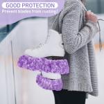 Gemscream Ice Skate Guards Fuzzy Hockey Soakers for Figure Skates Guards for Girls Boys Youth Women Men Adult(L Size,Purple)