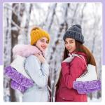 Gemscream Ice Skate Guards Fuzzy Hockey Soakers for Figure Skates Guards for Girls Boys Youth Women Men Adult(L Size,Purple)