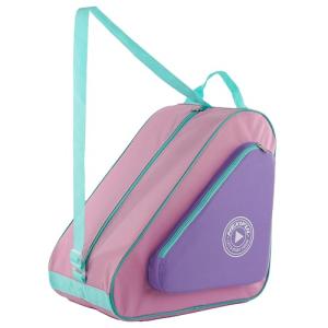 HEXIFUL Skate Bag to Carry Ice Skates, Inline Skates, Roller Skates and Quad Skates for Both Kids and Adults (Violet-Pink/Mint 020)
