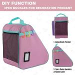 HEXIFUL Skate Bag to Carry Ice Skates, Inline Skates, Roller Skates and Quad Skates for Both Kids and Adults (Violet-Pink/Mint 020)