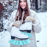 Cuayaes Ice Skate Guards,Soft Ice Skate Blade Covers,Figure Skate Guards Youth Hockey Skate Guards,Elastic Figure Skating Soakers Blades Protector Cover for Girls Boys（Light Blue）