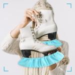 Cuayaes Ice Skate Guards,Soft Ice Skate Blade Covers,Figure Skate Guards Youth Hockey Skate Guards,Elastic Figure Skating Soakers Blades Protector Cover for Girls Boys（Light Blue）