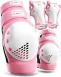 SKATEWIZ Adult Knee and Elbow Pads - Pink White