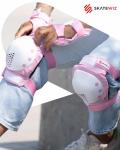 SKATEWIZ Adult Knee and Elbow Pads - Pink White
