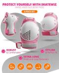 SKATEWIZ Adult Knee and Elbow Pads - Pink White