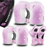 SKATEWIZ Adult Knee Elbow Pads - Pink White