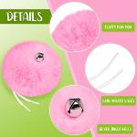 Pink Roller Skate Pom Poms with Bells (2 Pack)