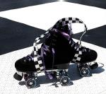 Black and White Checkered Skate Leash for Roller Skates
