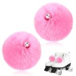 Pink Roller Skate Pom Poms with Bells Set