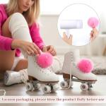 Pink Roller Skate Pom Poms with Bells Set