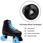 Black PU Rubber Roller Skate Toe Stoppers Pair