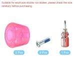 PATIKIL Clear Pink Roller Skate Toe Stops - Pair
