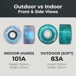 Bont Glow LED Outdoor Roller Skate Wheels - 4 Pack