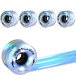 Light Up Roller Skate Wheels 62MM Pearl Silver