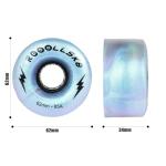 Light Up Roller Skate Wheels 62MM Pearl Silver
