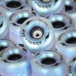 Light Up Roller Skate Wheels 62MM Pearl Silver