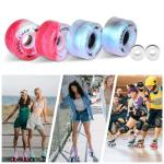 Light Up Roller Skate Wheels 62MM Pearl Silver