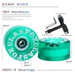 CLAS FOX 78A Quad Roller Skate Wheels - Green