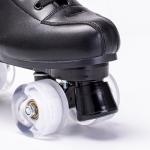 High Top Black PU Leather Quad Skates