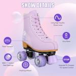 Light-Up Women's Roller Skates – Adjustable Purple 4-Wheel