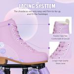 Light-Up Women's Roller Skates – Adjustable Purple 4-Wheel