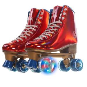 JajaHoho Holographic High Top Roller Skates for Women