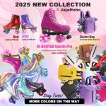 JajaHoho Holographic High Top Roller Skates, Rose Gold
