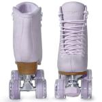 Adjustable Retro Suede Quad Roller Skates - Purple
