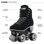 Crazy Skates Evoke Suede Quad Roller Skates Black