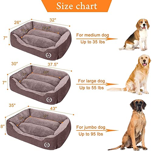CLOUDZONE Washable Rectangle Dog Bed for Large Dogs