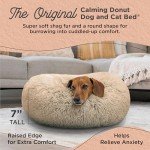 Cozy Calming Donut Dog and Cat Bed, Taupe
