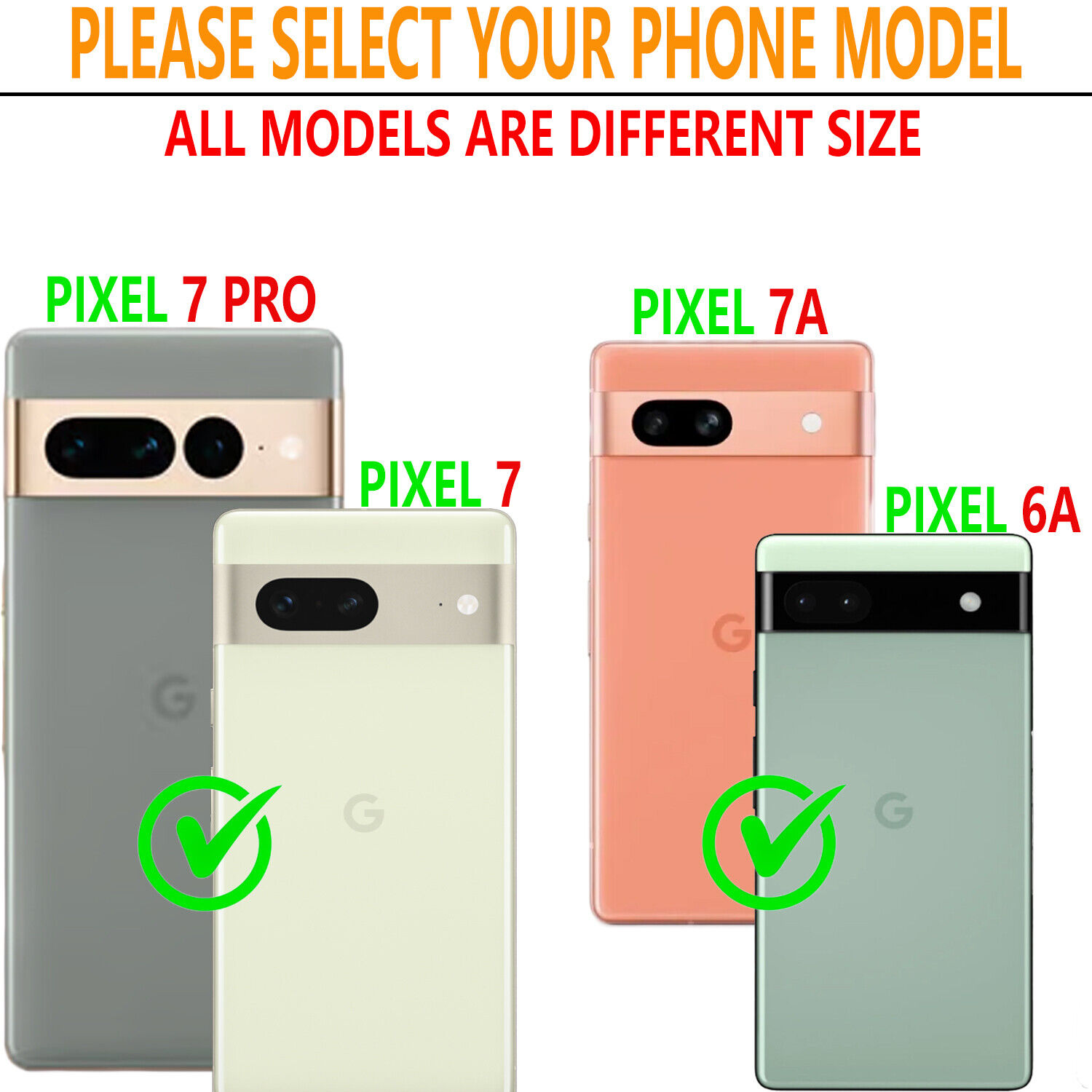 Google Pixel 7A, 7 Pro, 6A Shockproof Case Bundle