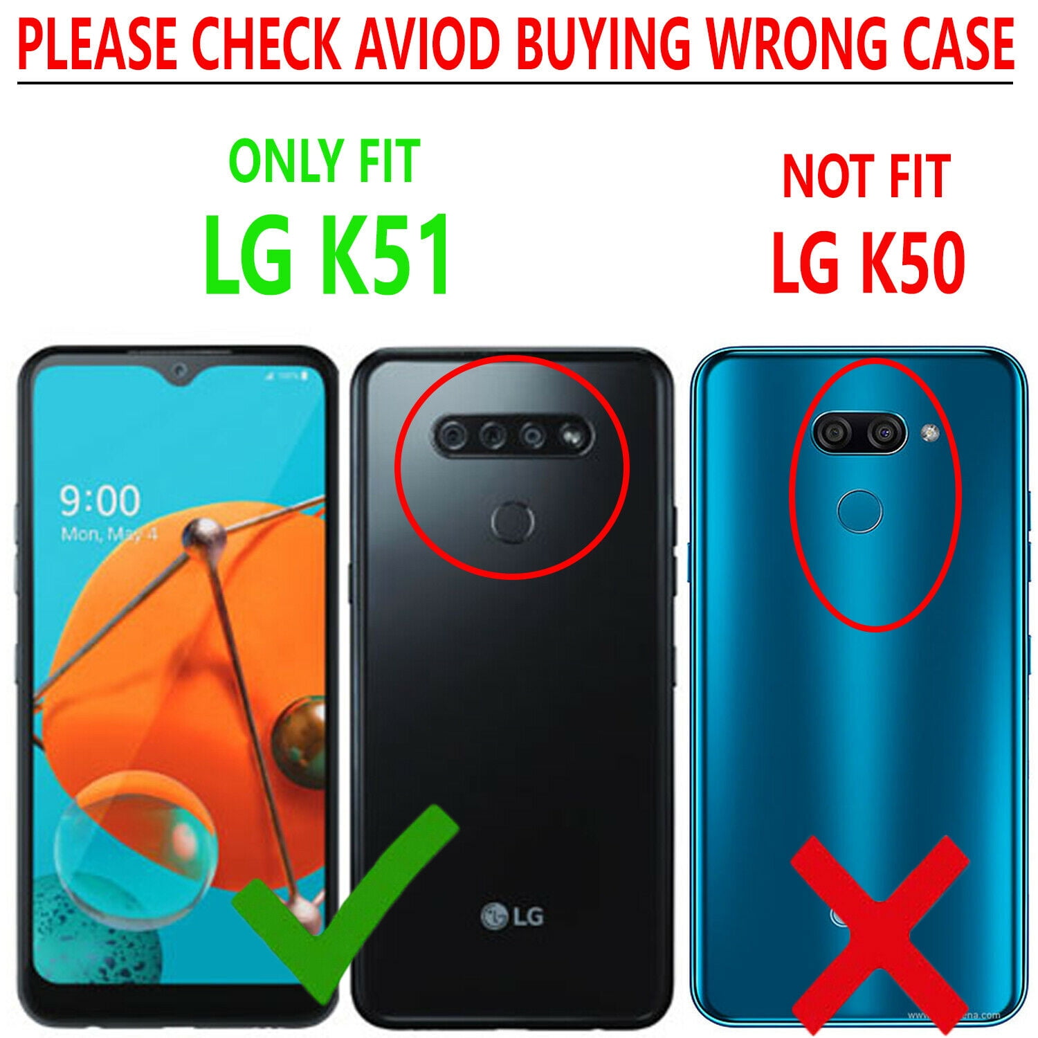 LG K51 Hybrid Shockproof Kickstand Case - Red