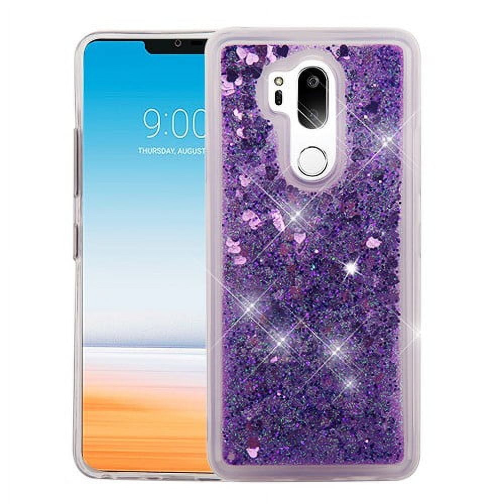 LG G7 ThinQ Purple Glitter Hybrid Phone Case