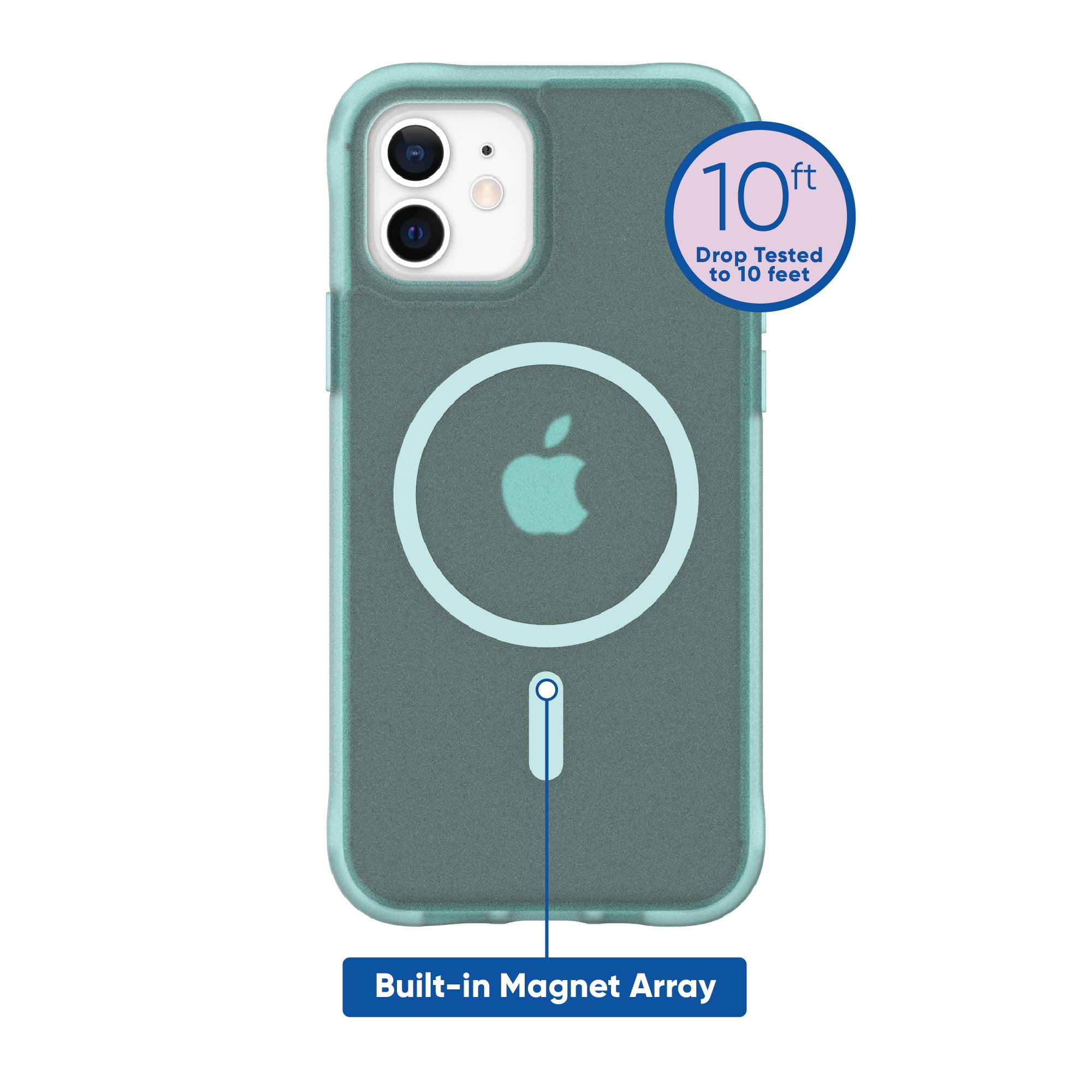 onn. Frosted Teal MagSafe Case for iPhone 12/12 Pro