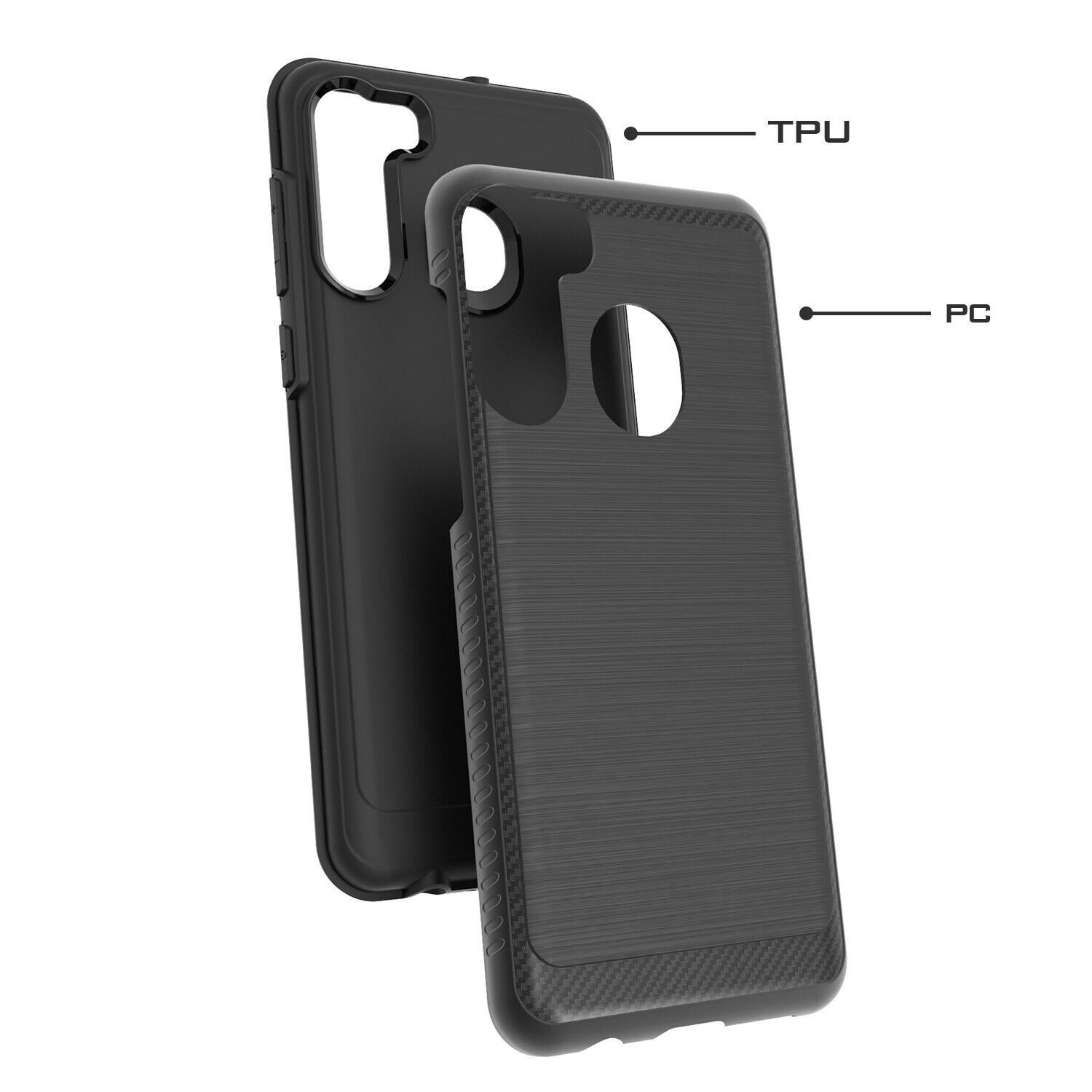 Samsung Galaxy A21 Slim Shockproof Case with Glass Protector