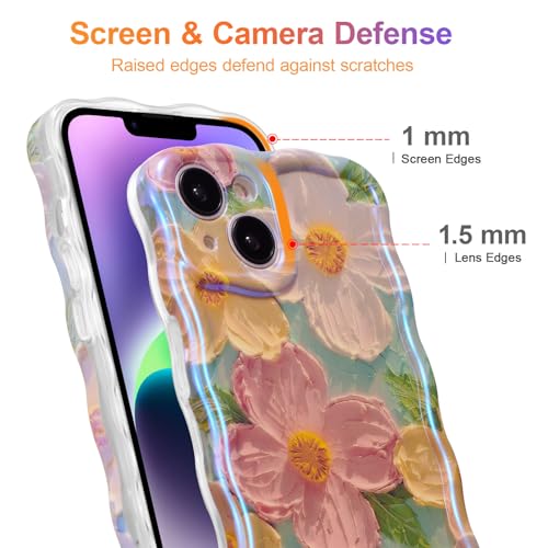 Colorful Floral iPhone 13 Case with Glossy Pattern