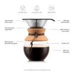 34oz Pour Over Coffee Maker with Glass Carafe