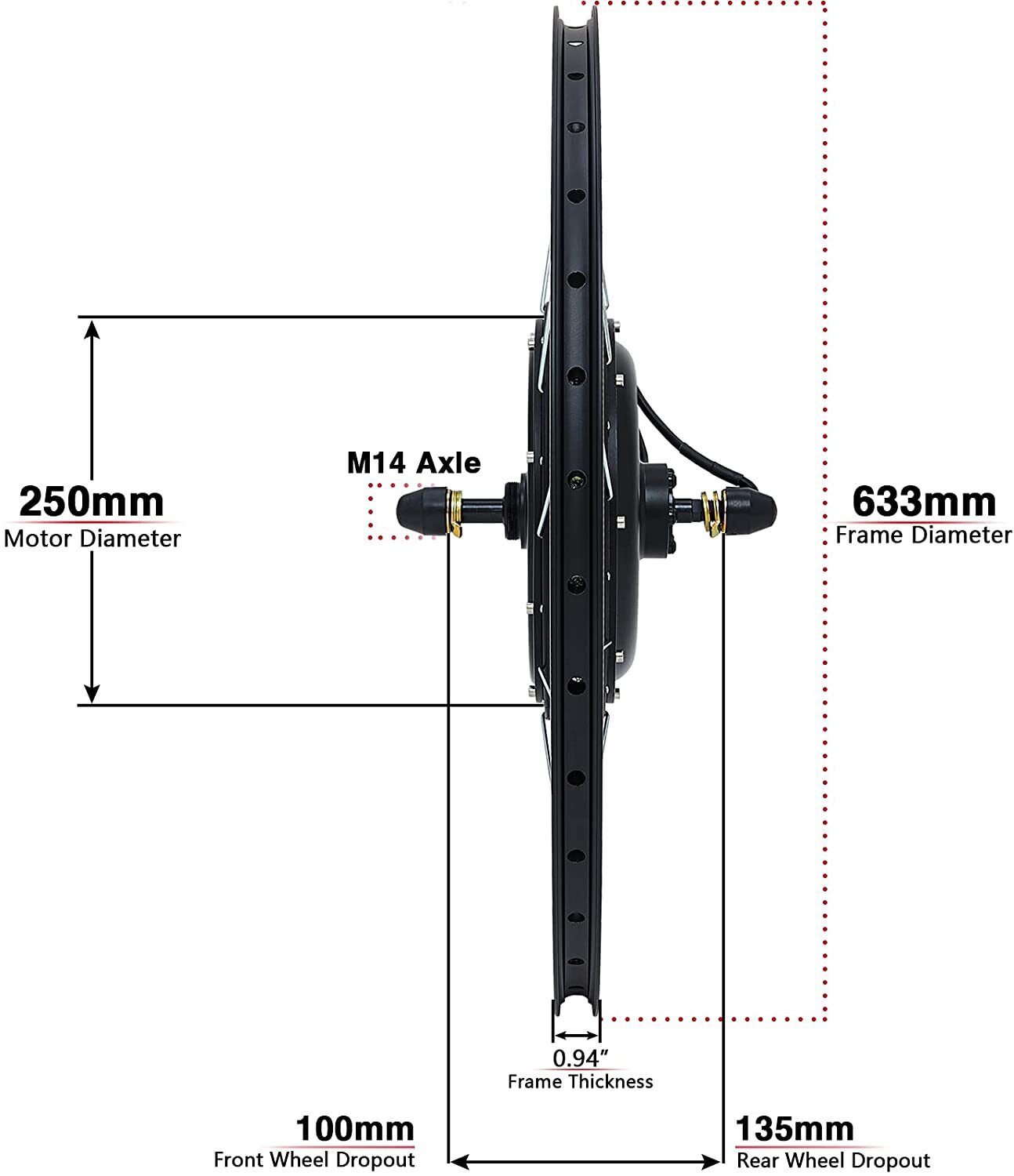 48V 1000W Electric Bike Conversion Kit 28/29