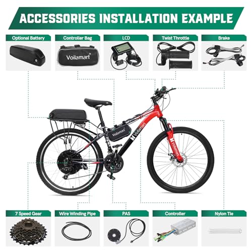 Voilamart 1000W Electric Bike Conversion Kit 26