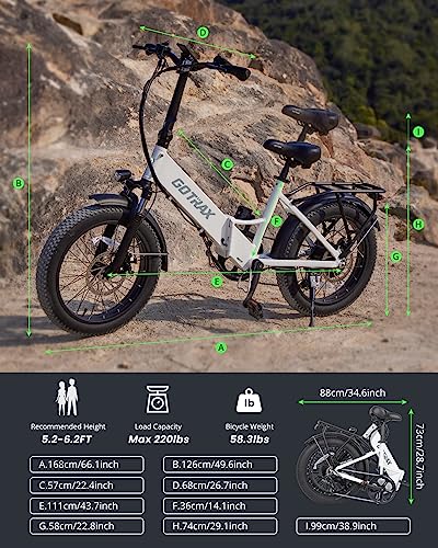 Gotrax F2 20" Folding Electric Bike, 40 Mile Range